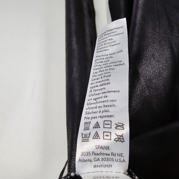 NWT‎ SPANX Shine Black Faux Leather White Stripe Legging 20187P PLUS Size 3X - Picture 14 of 15